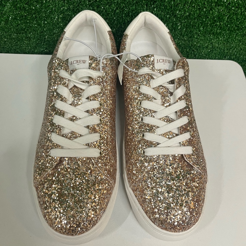 J. Crew Gold Glitter Sneakers